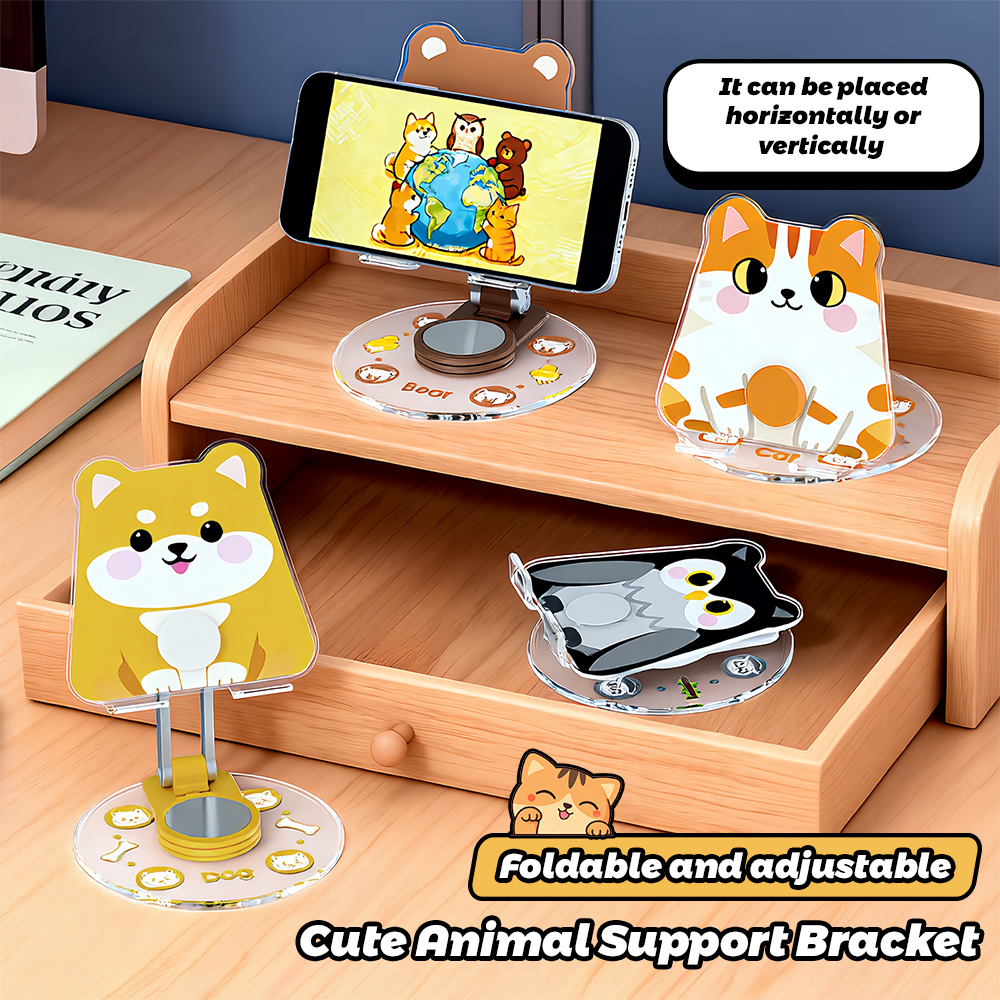 Phone Accessories For Teen Girls - Cute Animal Phone Stand 360 Rotatable