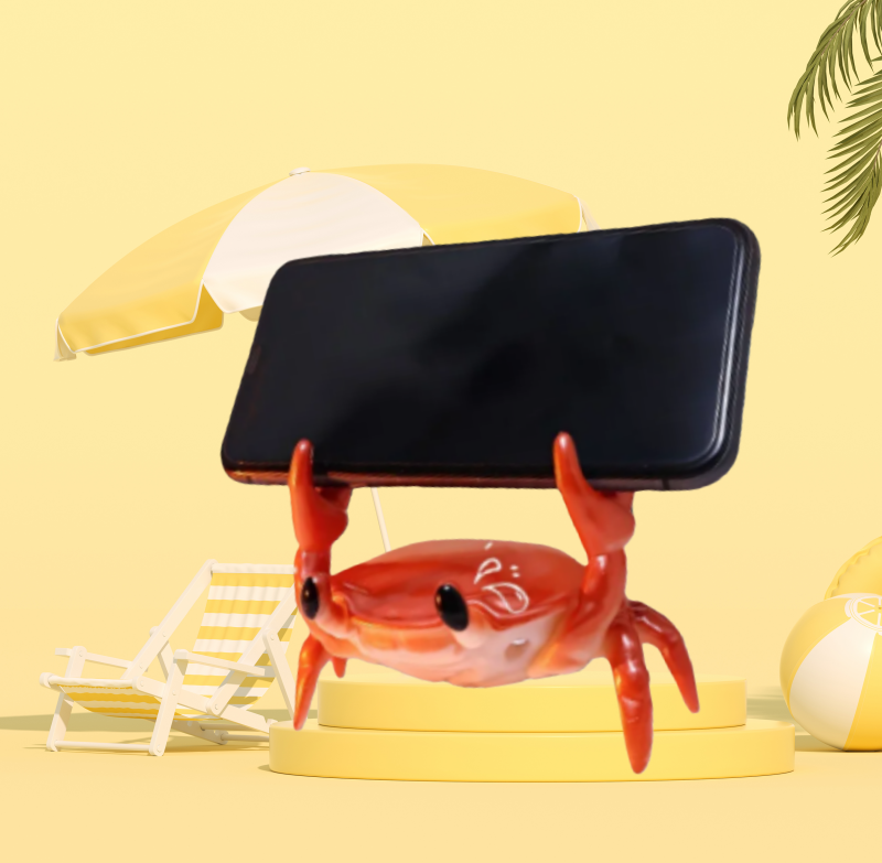Phone Accessories For Old People - Personality 3D Crab Desk Decor -