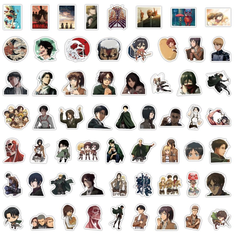 Phone Accessories Items - 60Pcs Attack on Titan Anime Stickers