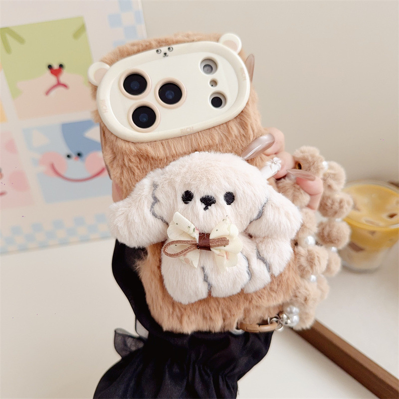 3D Cartoon Bowknot Puppy Warm  - đánh giá và giá Apple Iphone 16
