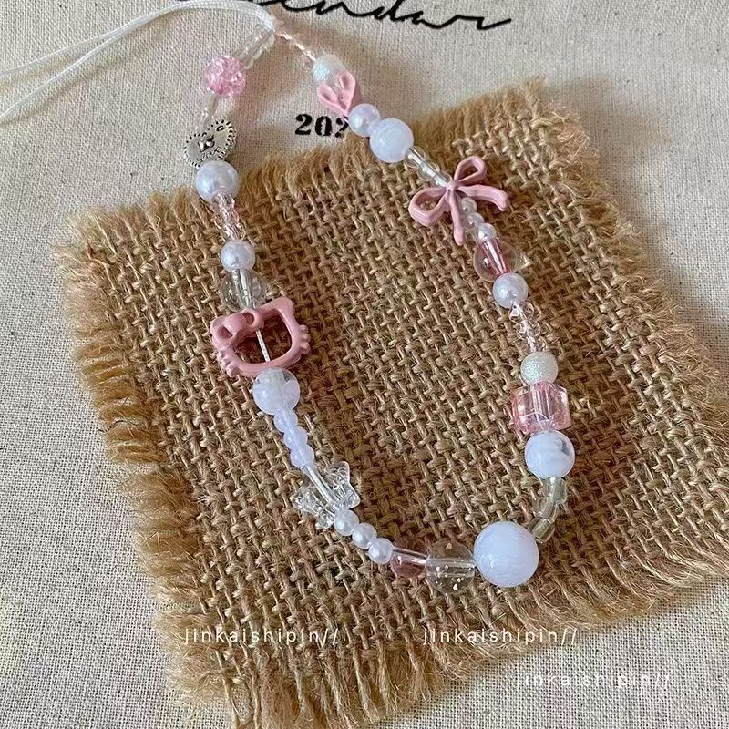 rendy Y2K Pink Bow Kitty Beade - đánh giá và giá Phone Accessories For Teen Girls
