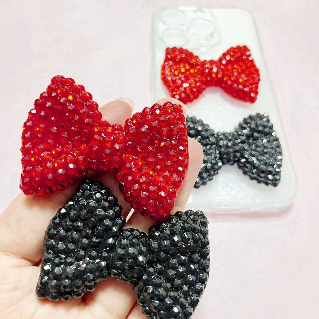 1Pcs Y2K Kawaii Bling Pink Bow - đánh giá và giá Phone Accessories Logo Design